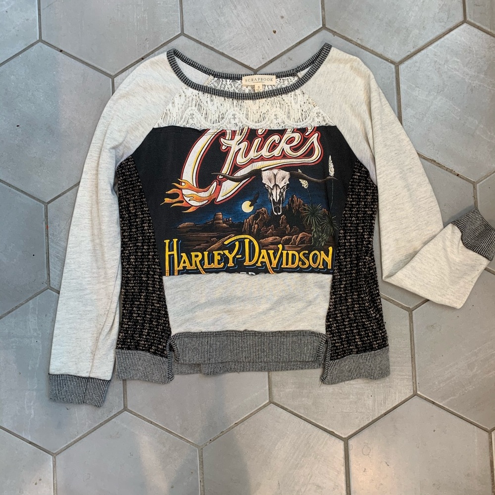Scrapbook Harley Davidson custom sweatshirt szSm